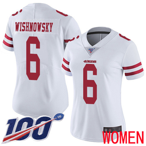 San Francisco 49ers Limited White Women Mitch Wishnowsky Road NFL Jersey #6 100th Vapor Untouchable->youth nfl jersey->Youth Jersey